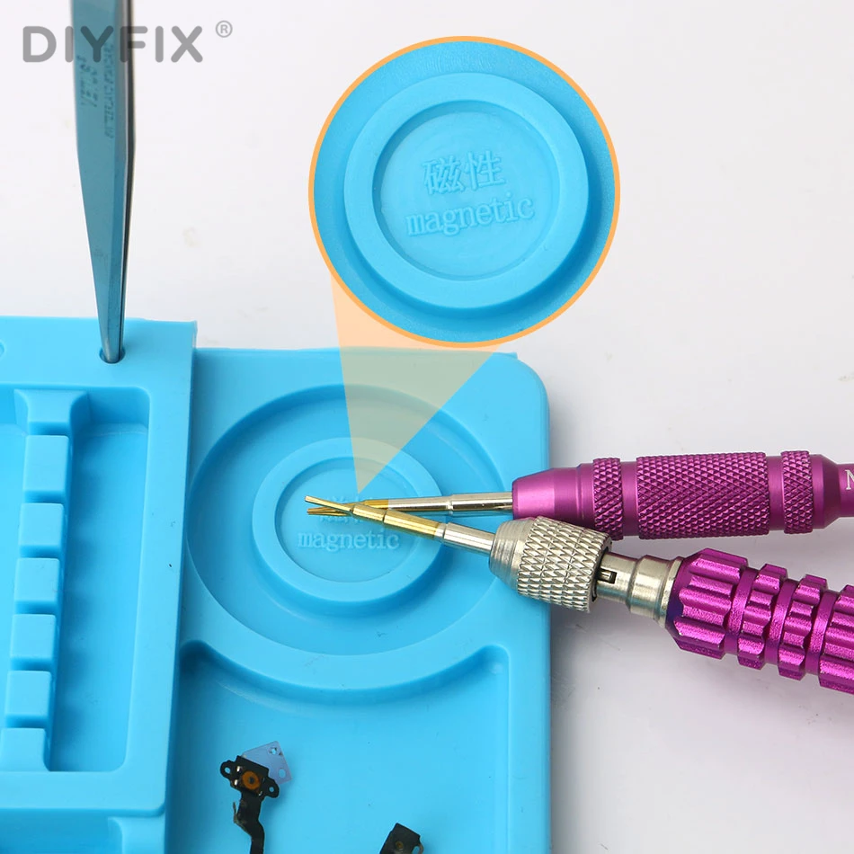 DIYFIX 45x30cm Heat Insulation Silicone Pad Desk Mat Maintenance Platform for BGA Soldering Repair Station with Magnetic Section
