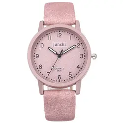 Лучшие продажи модные женские часы с круглым циферблатом цифровые повседневные часы, кожа люксовый бренд Laides кварцевые часы Relogio Feminino # B
