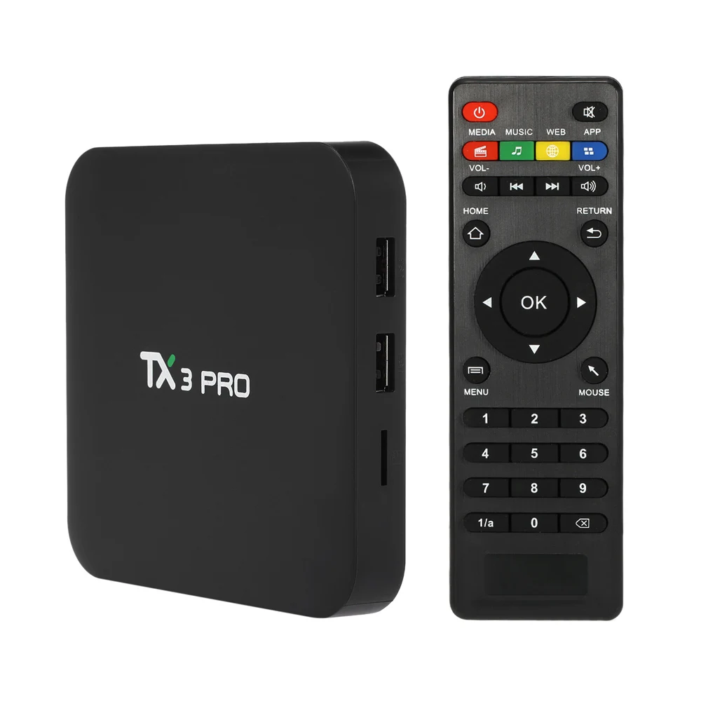 

New TX3 PRO Smart Android 7.1 TV Box Amlogic S905W Quad-core 1GB 8GB Set top Box H.265 WiFi & LAN HD Streaming Box PK X96 MINI