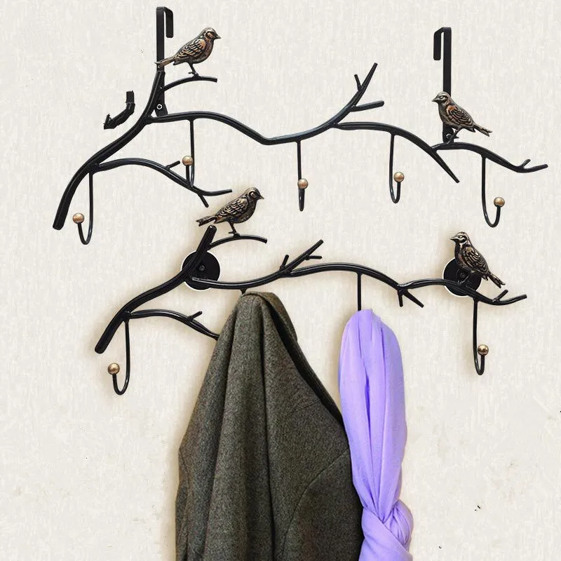 

3/4/5/6 Hooks Retro Metal Bird Decoration Hooks Creative Wall Hanging Key Clothes Storage Holders Multifunction Bathroom Racks
