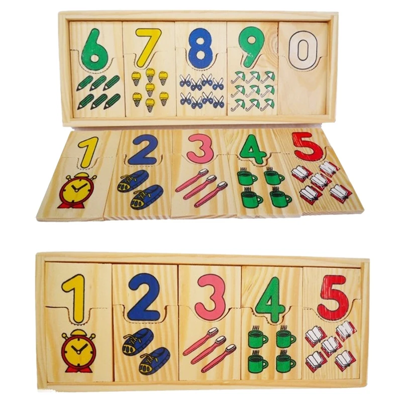 

Educational Wooden Children'S Toys Math Puzzle Children'S Teaching Logarithmic Matching Board Digital Matching Toys Suitable F