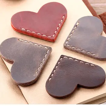 

1pcs Handcrated Vintage Leather Bookmarks For Book Mini Corner Page Marker Genuine Leather Bookmark For Reader Teacher Gift