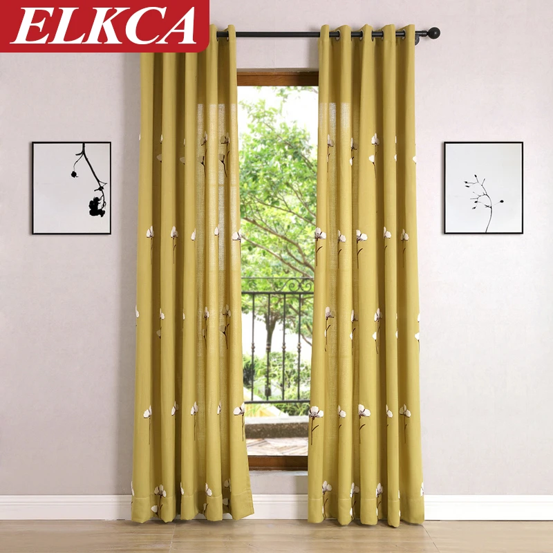 Semi-shading Countryside Villa Embroidered Curtains for Living Room Divider Chinese Sweet Bedroom Window Decor | Дом и сад