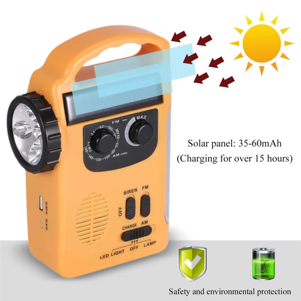 

Portable Dynamo/Solar/Battery Powered Multifunctional Lantern with AM/FM Radio & LED Flashlight for Emergency Drop ship