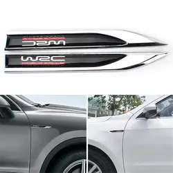 1 пара упаковок автомобиля крыло боковое металлическое хромированное цинковый сплав боковое крыло 3D эмблема значок наклейка WRC FIA World Rally