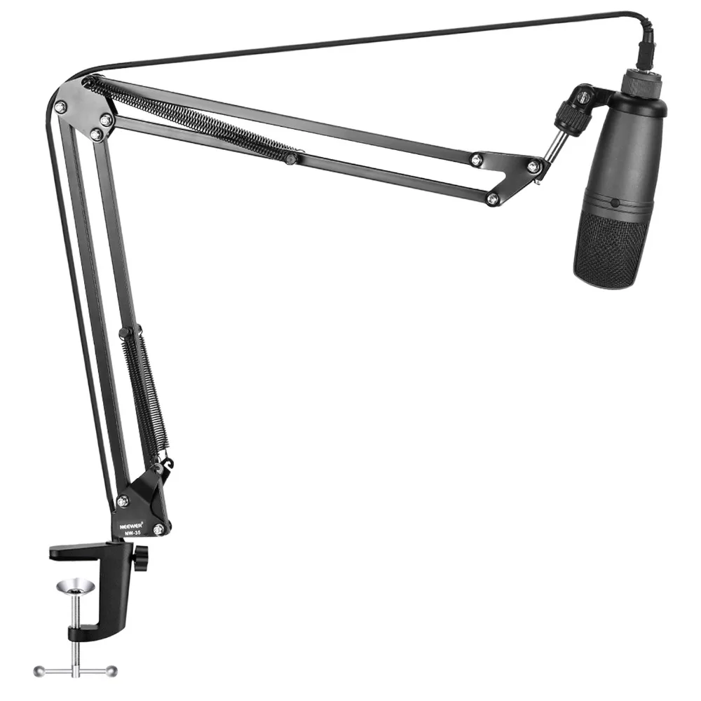 

Neewer NW-3 Diphragm Condenser Microphone and Pro NW-35 Microphone Desktop Suspension Boom Scissor Arm Stand with Table Mount