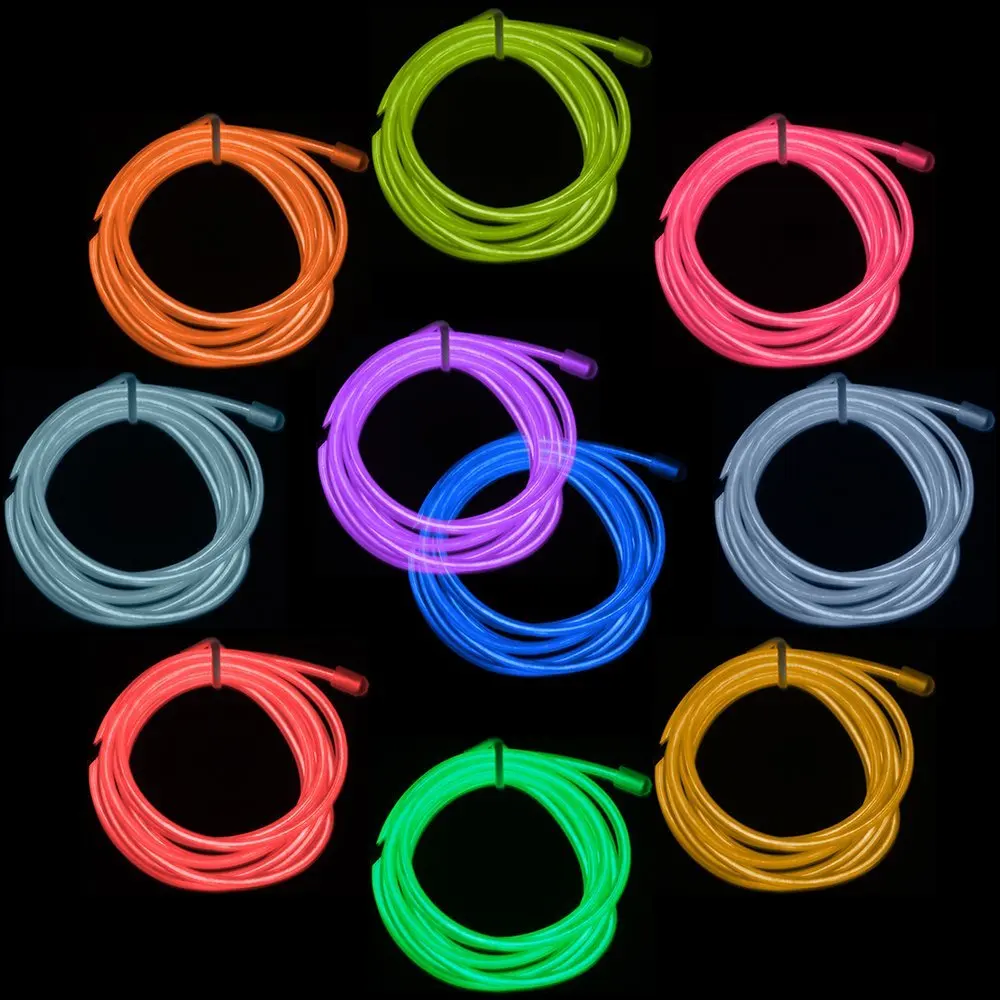 

Neon Light EL Wire Glowing with Battery Controller for Burning Man Halloween Christmas Party DIY Costumes Decoration 2M 3M 5M