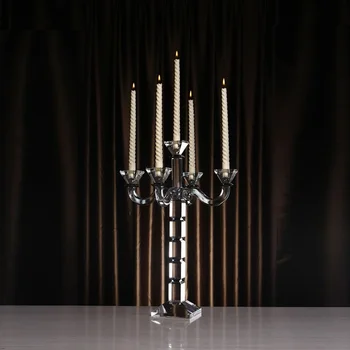 

Christmas Candlestick Moroccan Elegant 5 arms Crystal Table Centerpieces Decor Ornamentation Glass Candle Holder