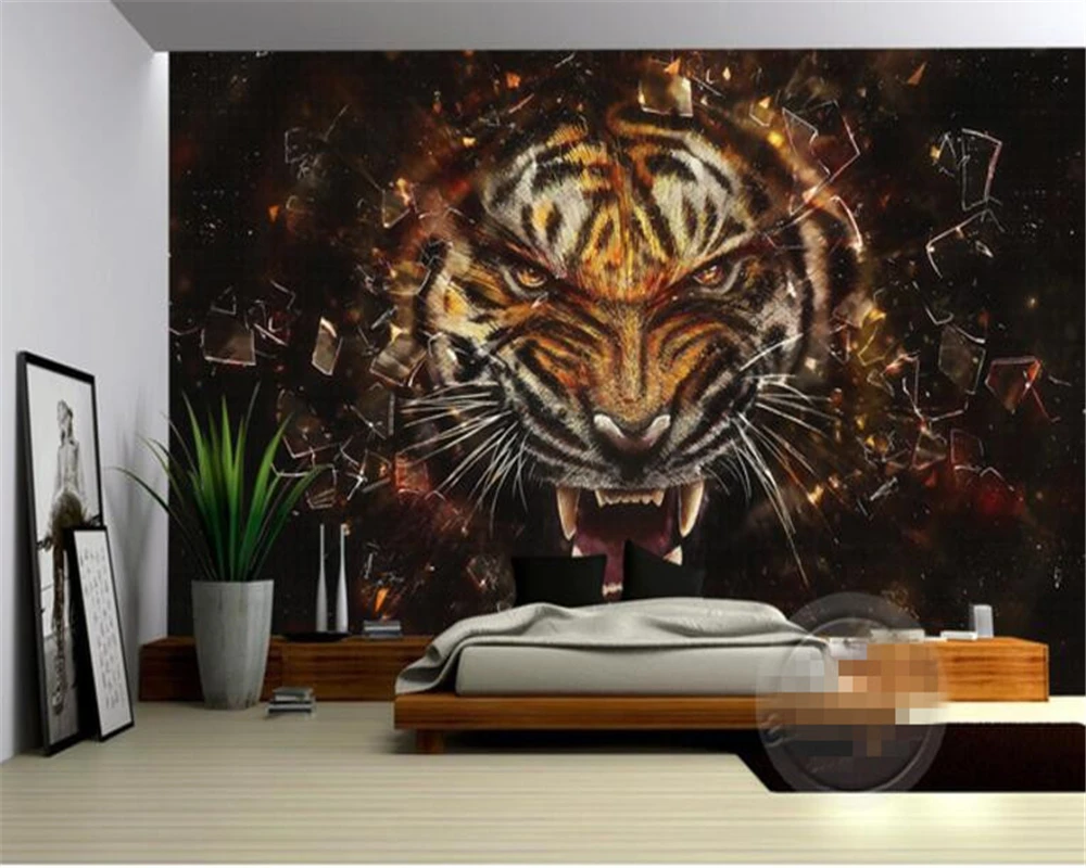 Toko Online Beibehang Custom Foto Dinding Macan Kertas HD Super