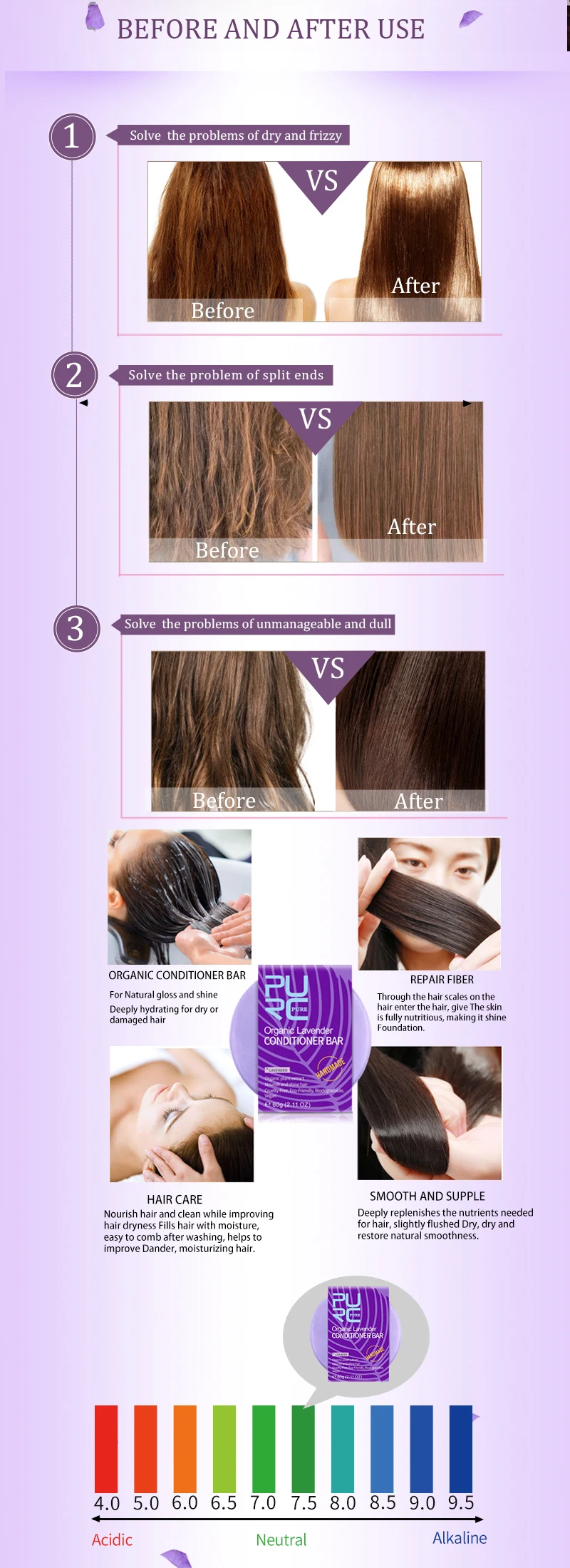 Очищающая Органическая Лаванда кондиционер и 5 секунд ремонт повреждения волос Волшебная маска для волос Восстановление мягких волос набор