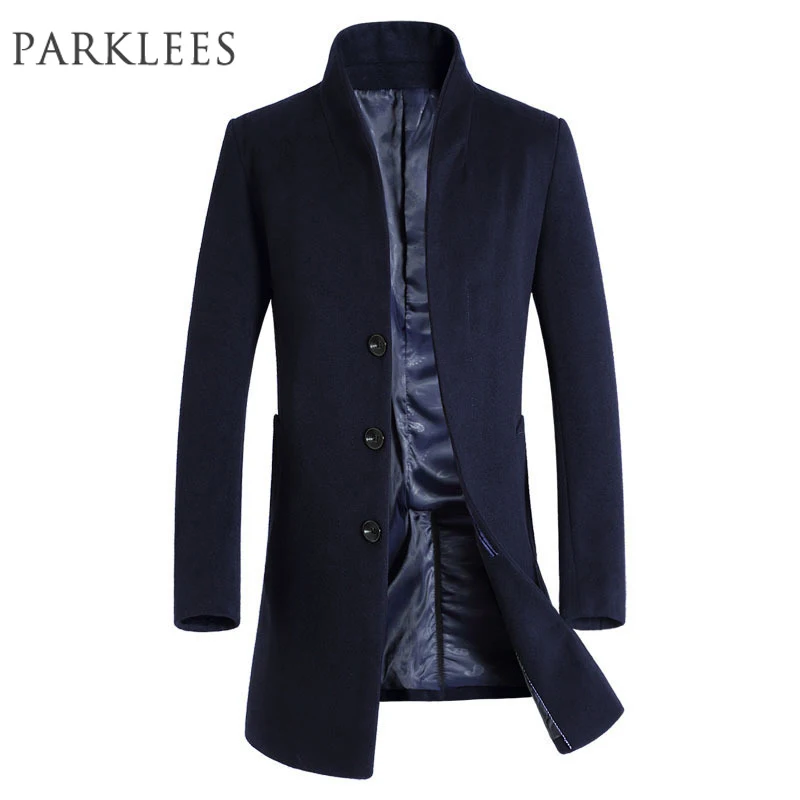 Thick Wool Coat Men 2017 Winter Brand Wool Blends Cashmere Coat Men Slim Fit Mens Pea Coat Fashion Manteau Homme Overcoat Black Thick Wool Coat Men 2017 Winter Brand Wool Blends Cashmere Coat Men Slim Fit Mens Pea Coat Fashion Manteau Homme Overcoat Black