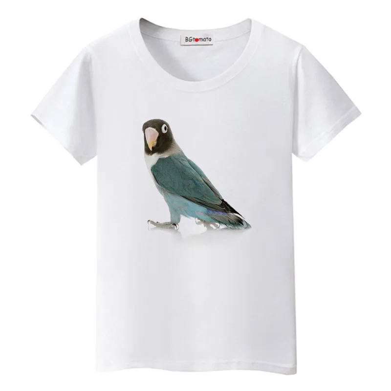 

BGtomato 2022 beautiful parrot tshirt lovely animal haut femme casual streetwear friends t shirt women summer shirts