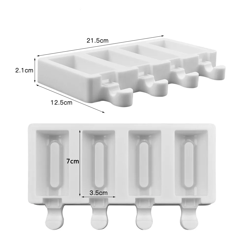4 силиконовые полости форма для изготовления мороженого формы для мороженого с палочками для 3D формы для льда для Детская вечеринка