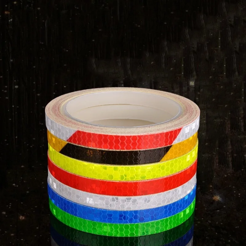 1 Pcs 8M Bicycle Reflector Fluorescent Mountain Road Bike Sticker Wheel Rim Reflective Stickers Decal Accessories Cycling Parts