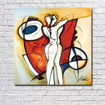

Free Shipping 100% Hand Painted Abstract Lover Pictures on the Wall Home Decoration Modern Oil Painting on Canvas Wall Pictures