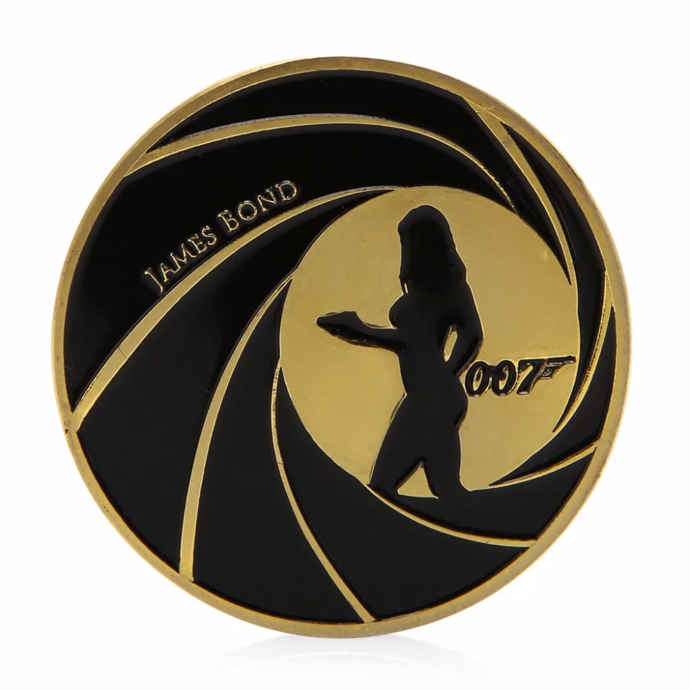 Цинковый сплав Джеймс Бонд памятная 007 позолоченная памятная монета для сувенирных подарков Горячая Распродажа
