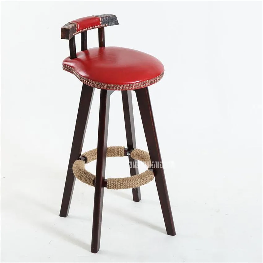 73 см творческий, современный дизайн, деревянный барный стул из искусственной кожи Мягкая Подушка седла низкая спинка Кофе счетчик для