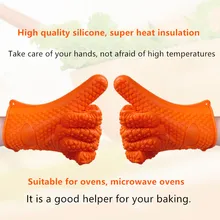 2 шт. силиконовых перчаток Кухня термостойкие перчатки Температура стойкие перчатки приготовление, Выпекание, барбекю печь перчатки утолщаются прочный