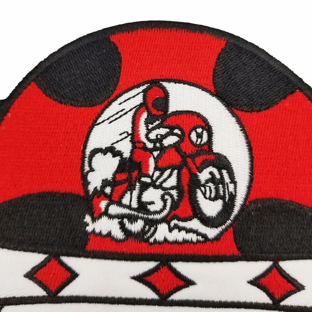 DE VIKINGS OUTER MC Motorcycle Biker Embroidered Iron On Back of Jacket Patch White twill fabric Free Shipping DIY Eco-Friendly1 (3)