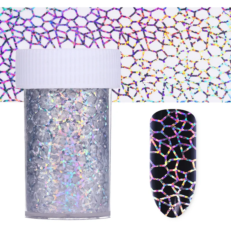

1 Roll Laser Nail Foil Holographic Irregular Starry Paper Manicure 4*100cm Nail Art Sticker Decoration
