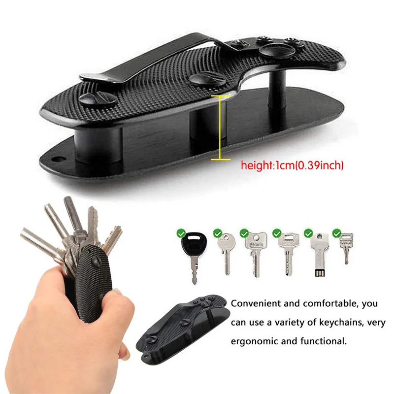 Mini Keychain Holder EDC Multi Tool Organizer Pocket Key Chain Clamp