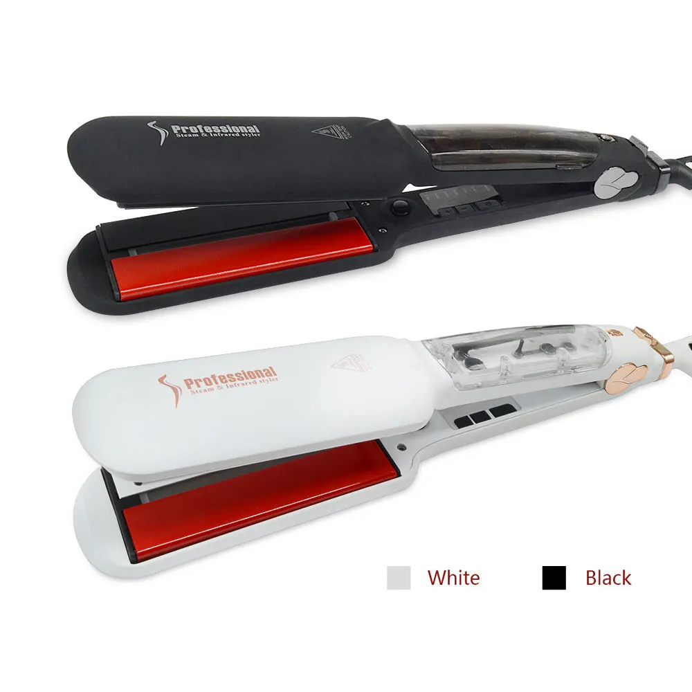 

Ceramic Steam Flat Iron Professional Steampod Hair Straightener Comb Vapor infrared ionic Fast Straightening Brush Styling Tools