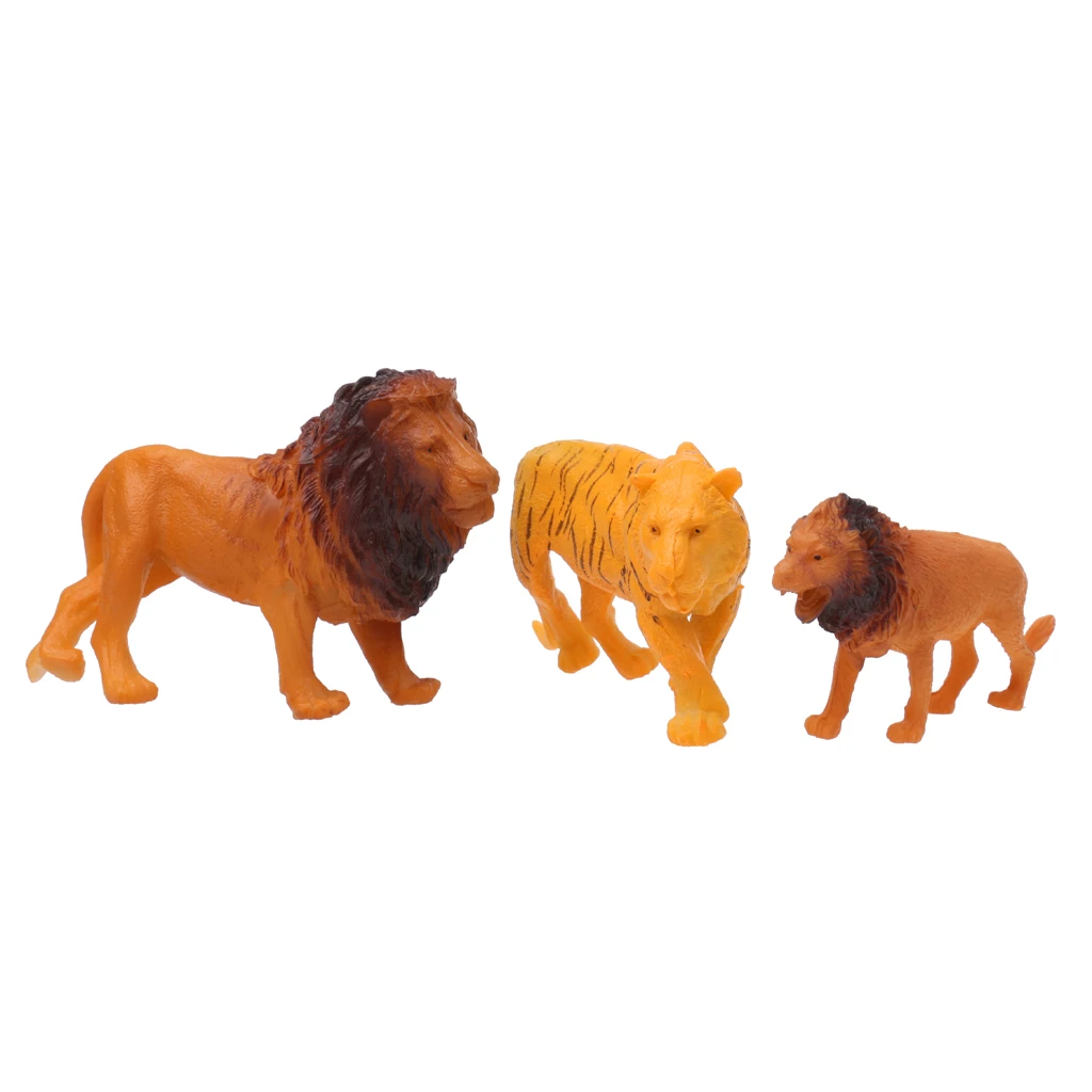 MagiDeal 100 Pieces Plastic Wild Animals Figurine Zoo Animals Fence Tree Model Toys for School Classroom Children Birthday Gift