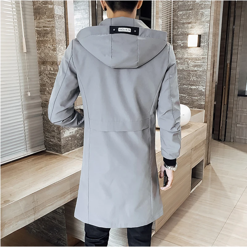 2019 Spring Dust Coat Men Fashion Trend issue Slim Fit Hooded Long Jacket Youth Overcoat 2019 Spring Dust Coat Men Fashion Trend issue Slim Fit Hooded Long Jacket Youth Overcoat