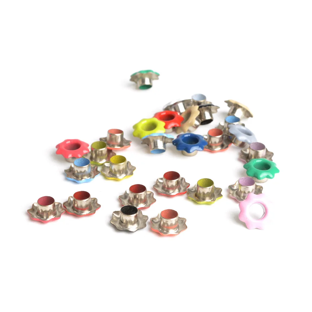 Flower Shape Scrapbook Eyelet Metal eyelets 100pcs for Scrapbooking DIY shoes bags garment clothes sewing eyelets ojales eyelet grommet ring,eyelet grommet ring kit,grommet eyelet kit,screw back eyelets,metal eyelet buttons