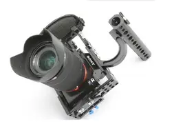DSLR установка клетка для Sony A7 A7R a7ii a7s Камера w/Топ Ручка кожаный ремешок
