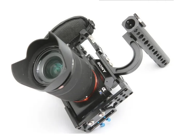 

DSLR Rig Cage For Sony A7 A7r A7ii A7S Camera W/ Top Handle Grip Leather Strap