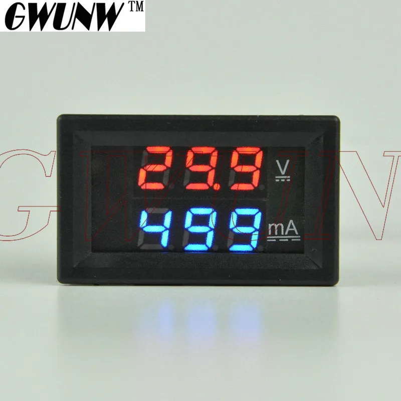 GWUNW BY32A 0 100 в 999mA(1A) DC Цифровой амперметр напряжения измеритель тока Вольтметр