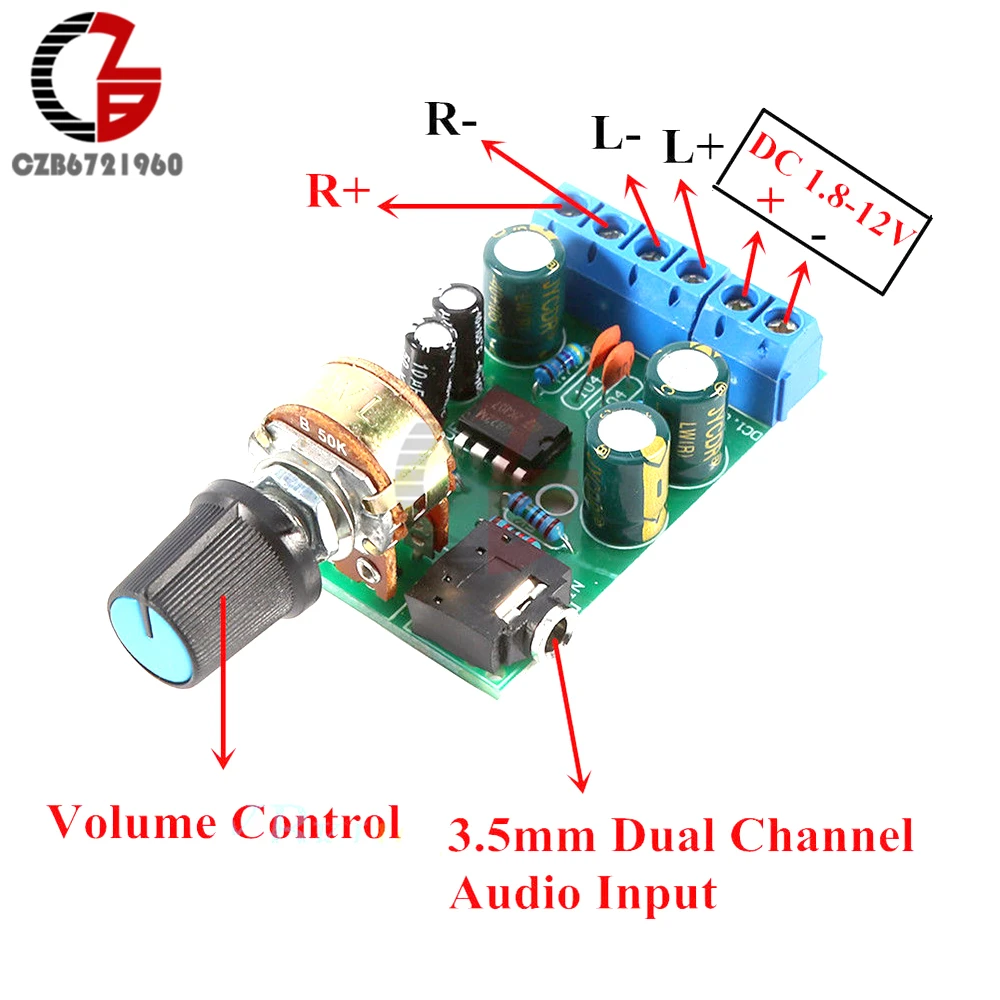 TDA2822M 2,0 стерео аудио усилитель доска двухканальный усилитель AUX плата модуль регулятор громкости переключатель DC 1,8-12 В для дома
