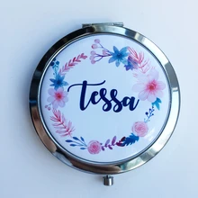 130 шт./заказ пользовательское имя косметическое зеркало Baby shower для дней рождения и вечеринок сувениры свадебные подарки для гостей