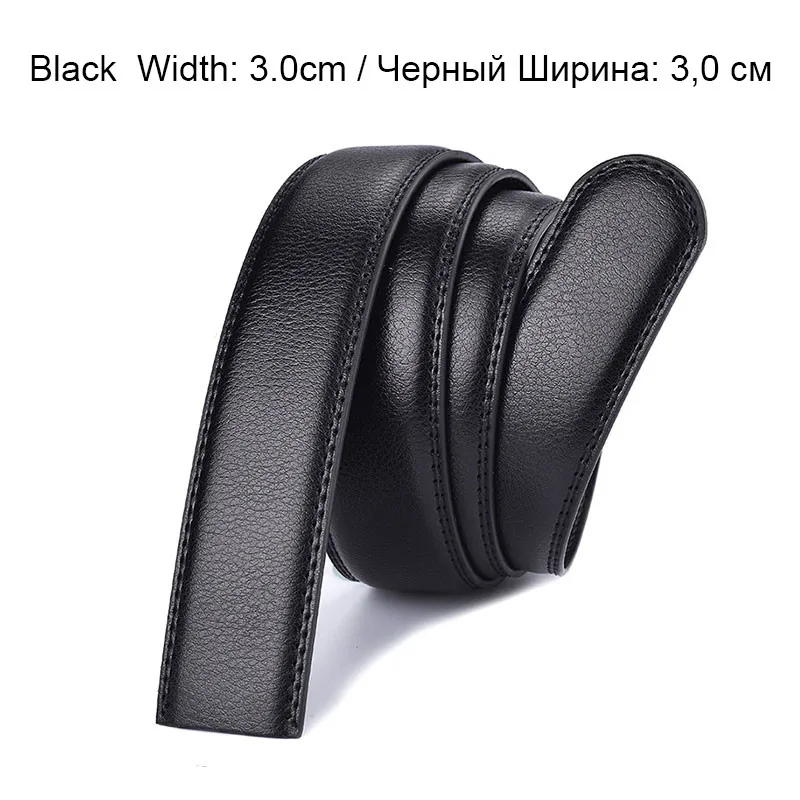 Фирменный дизайнерский кожаный ремень, мужской ремень с автоматической пряжкой, ремни для мужчин, широкий мужской ремень, пояс без пряжки - Цвет: Black 30mm