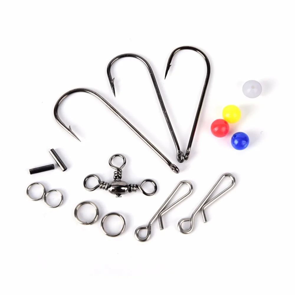 Sea ocean Fly Fishing Rig Set Kits Fishing Jig Hooks Rig Beads bearing