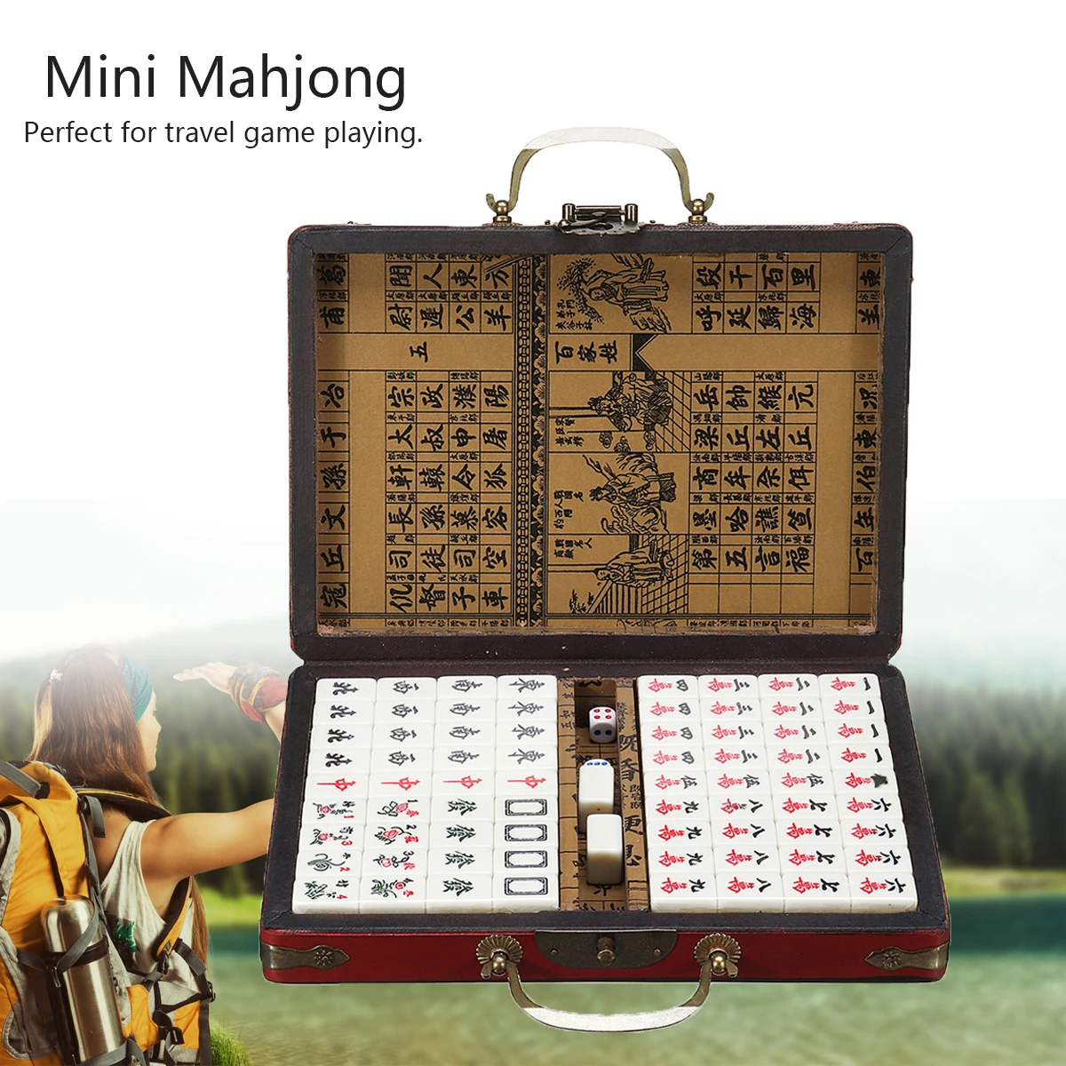 Mah-Jong набор, высокое качество, карточные игры, 144 плитки, много цветов, портативная винтажная маджонг, редкая Китайская Игрушка с бамбуковой коробкой, вечерние подарки