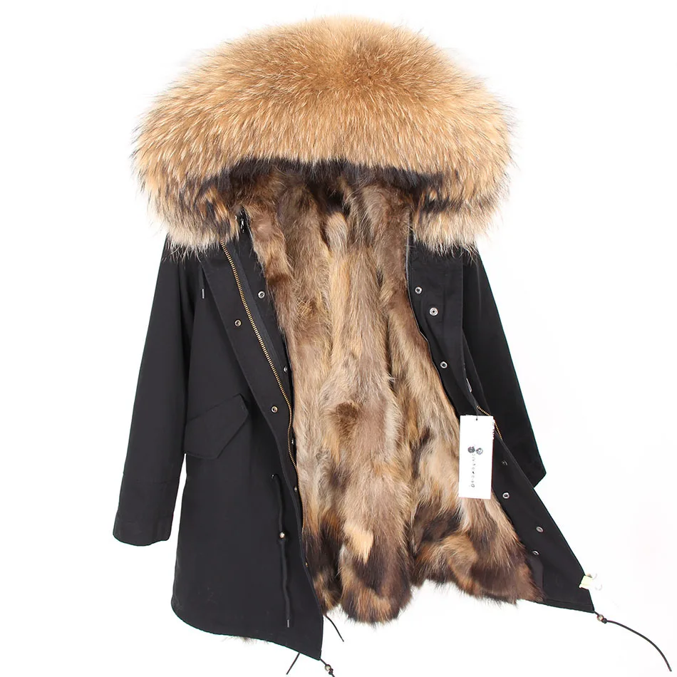 

Real Fur Coat Men Winter Jacket Natural Raccoon Fur Coats Hooded Warm Long Jackets Plus Size 7xl Male Parkas