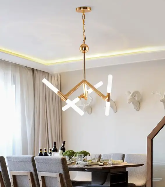 Postmodern Profiled Gold Led Light Sconce Acrylic Restaurant Dining Postmodern Profiled Gold Led Light Sconce Acrylic Restaurant Dining Room G9 Chandelier Modern Home Office Lights Lighting