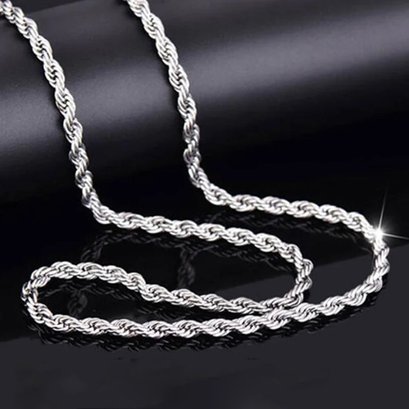 

Twist Chain Men's Necklace Titanium Steel High Quality Gold Silver Color Necklace For Men Women Long Necklaces Jewelry Wholesale