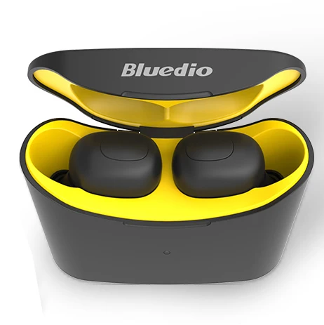 Bluedio T-elf TWS bluetooth стерео наушники гарнитуры мини настоящие беспроводные наушники спортивные гарнитуры с двойным микрофоном зарядный чехол - Цвет: Цвет: желтый