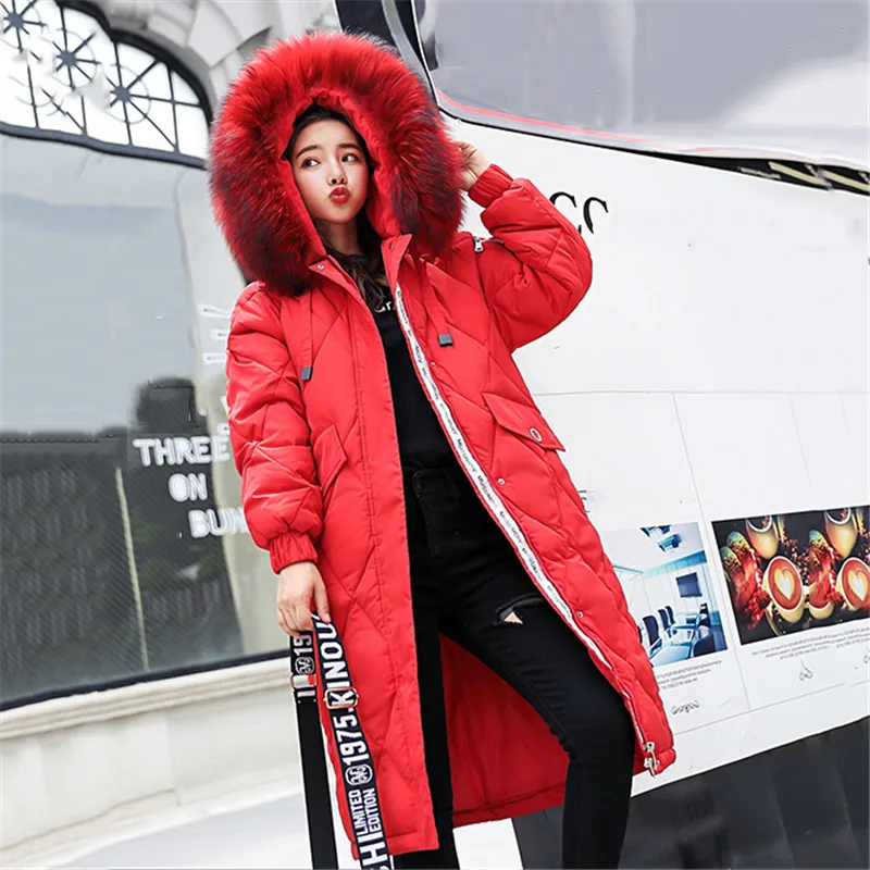 Large Size Cotton Overcoat Winter Women Jacket Thick Warm With Fur Collar Hooded Parkas Slim Female Outerwear Coat LDT733 | Женская