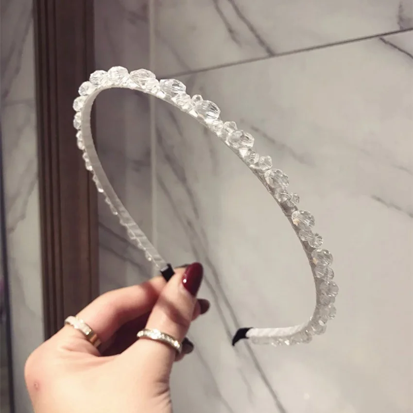 LEVAO Hair Accessories for Women Hairband Shiny Crystal Beads Headband Hair Bands Hoop Girls Hair Hoop Bezel Party Headdress