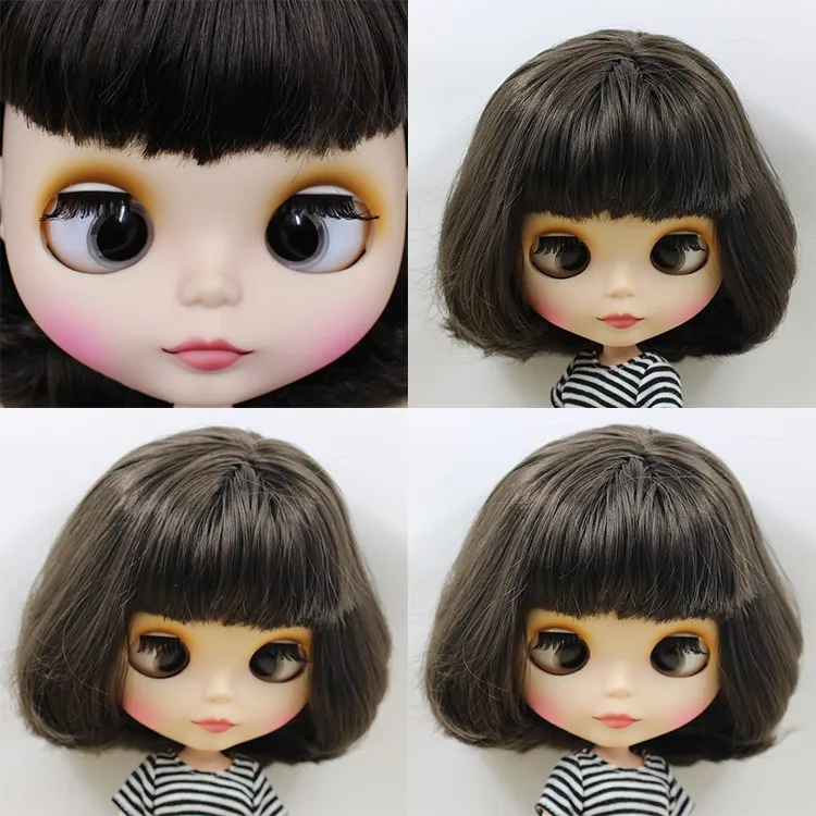 Neo Blythe Doll with Black Hair, Crossed Eyes, White Skin, Matte Cute Face & Factory Jointed Body 1