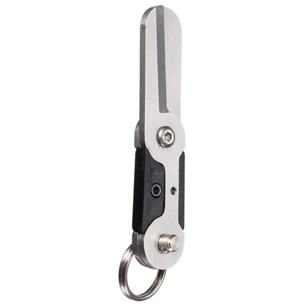 Outdoor Survival Mini Spring Scissor Pocket Tool Chain Steel Stainless Y7S0 W6R9
