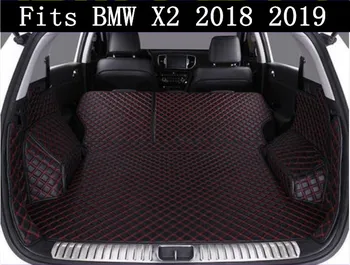 

Car Embroidery Leather Full Rear Trunk Tray Liner Cargo Mat Floor Protector Foot Pad Mats For BMW X2 2018 2019 2020