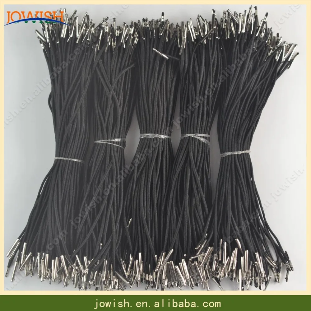 

100pcs/lot 2mm Black elastic string cord, Elastic cord with metal barbs on costume masks cloth DIY Christams Accessories