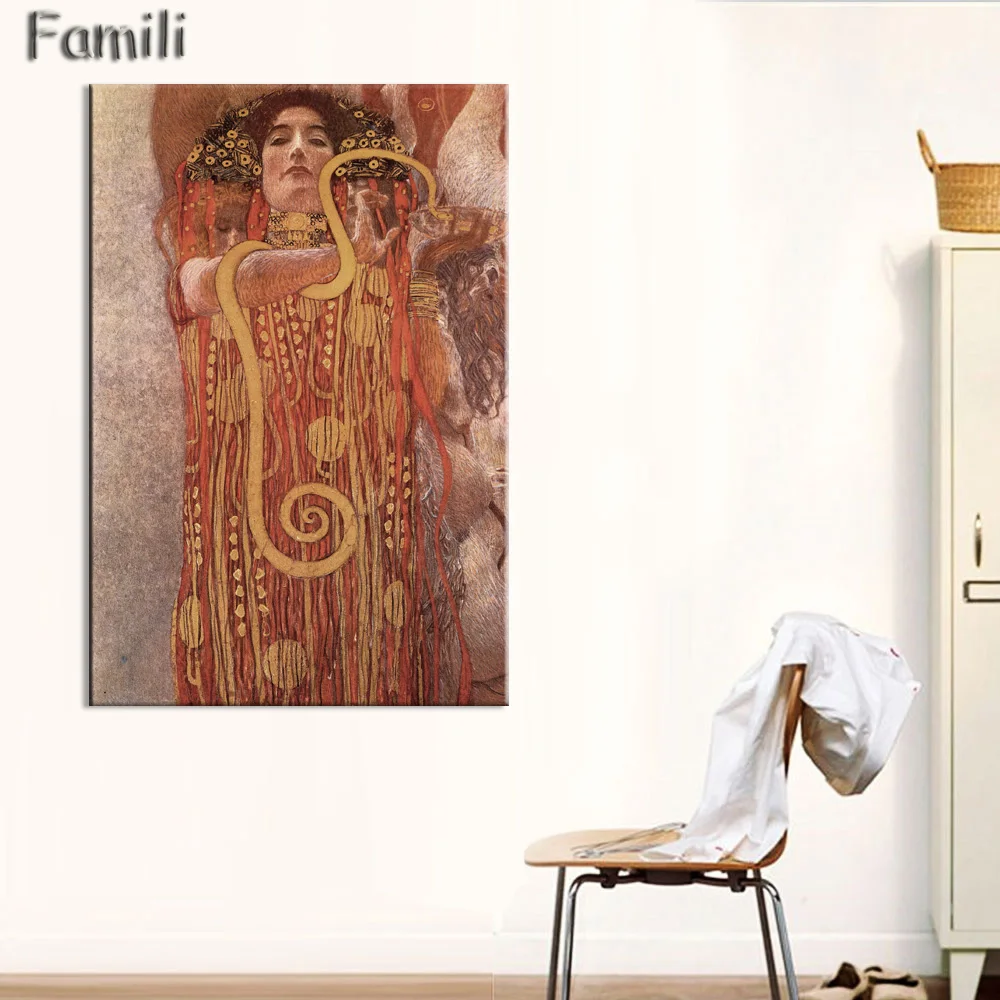 

Gustav Klimt Hygeia Painting Art Print On Canvas Wall Pictures For Living Room Home Decor Or Hotel Frameless