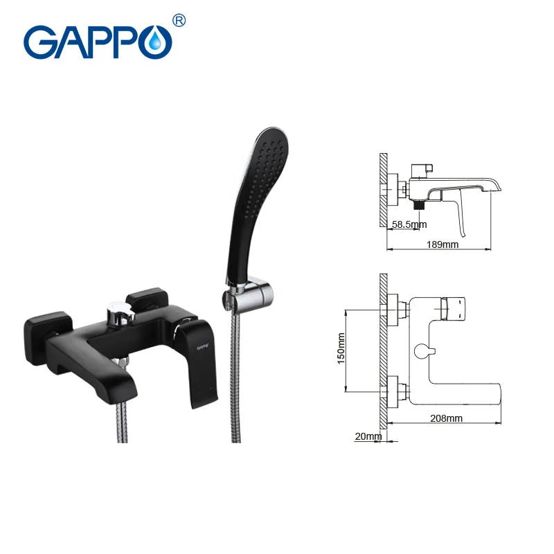 GAPPO Смесители для ванной черный смеситель для душа латунный Смеситель для ванной комнаты Водопад смеситель для ванны ducha de chuveiro