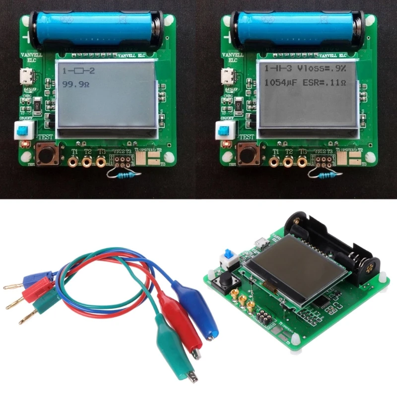 

M8 Graphics 3.7V Multi-Purpose Transistor Tester Diode Resistor ESR Capacitance LS'D Tool